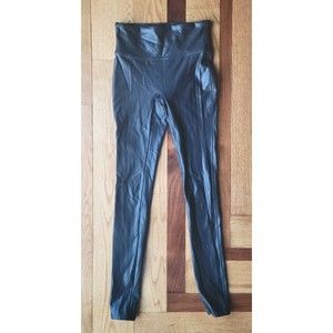 SPANX Womens Black Faux Leather Leggings SIZE XS